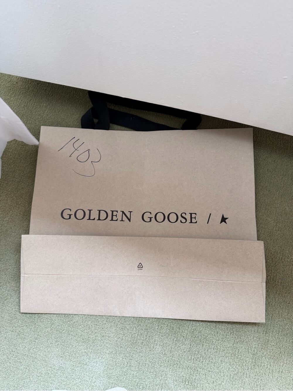 🗽LRG GOLDEN GOOSE Branded Shopping Bag - Brown with Black Logo